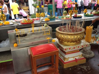 I lit a candle for a friend, and I lit three sticks of incense for myself, each with a separate prayer/desire for my trip - Acceptance, Growth, and Fun.